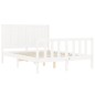 vidaXL Giroletto con Testiera Bianco 4FT Small Double Legno Massello vidaXL Giroletto con Testiera Bianco 4FT Small Double Legno Massello