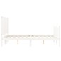 vidaXL Giroletto con Testiera Bianco 4FT Small Double Legno Massello vidaXL Giroletto con Testiera Bianco 4FT Small Double Legno Massello