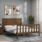 vidaXL Giroletto con Testiera Miele 4FT Small Double in Legno Massello vidaXL Giroletto con Testiera Miele 4FT Small Double in Legno Massello