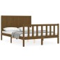 vidaXL Giroletto con Testiera Miele 4FT Small Double in Legno Massello vidaXL Giroletto con Testiera Miele 4FT Small Double in Legno Massello