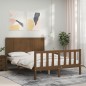vidaXL Giroletto con Testiera Miele 4FT Small Double in Legno Massello vidaXL Giroletto con Testiera Miele 4FT Small Double in Legno Massello