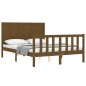 vidaXL Giroletto con Testiera Miele 4FT Small Double in Legno Massello vidaXL Giroletto con Testiera Miele 4FT Small Double in Legno Massello