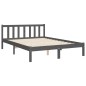 vidaXL Giroletto con Testiera Grigio 140x190 cm in Legno Massello vidaXL Giroletto con Testiera Grigio 140x190 cm in Legno Massello