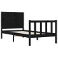 vidaXL Giroletto con Testiera Nero 90x200 cm in Legno Massello
