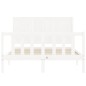 vidaXL Giroletto con Testiera Bianco 120x200 cm in Legno Massello vidaXL Giroletto con Testiera Bianco 120x200 cm in Legno Massello