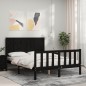 vidaXL Giroletto con Testiera Nero 140x200 cm in Legno Massello vidaXL Giroletto con Testiera Nero 140x200 cm in Legno Massello