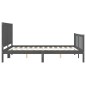 vidaXL Giroletto con Testiera Grigio 5FT King Size in Legno Massello vidaXL Giroletto con Testiera Grigio 5FT King Size in Legno Massello