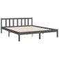 vidaXL Giroletto con Testiera Grigio 5FT King Size in Legno Massello vidaXL Giroletto con Testiera Grigio 5FT King Size in Legno Massello