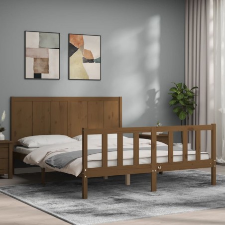 vidaXL Giroletto con Testiera Miele 5FT King Size in Legno Massello