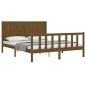 vidaXL Giroletto con Testiera Miele 5FT King Size in Legno Massello vidaXL Giroletto con Testiera Miele 5FT King Size in Legno Massello