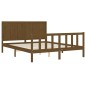 vidaXL Giroletto con Testiera Miele 5FT King Size in Legno Massello vidaXL Giroletto con Testiera Miele 5FT King Size in Legno Massello