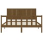 vidaXL Giroletto con Testiera Miele 5FT King Size in Legno Massello vidaXL Giroletto con Testiera Miele 5FT King Size in Legno Massello