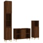 Set Mobili da Bagno 3 pz Rovere Marrone in Legno Multistrato Set Mobili da Bagno 3 pz Rovere Marrone in Legno Multistrato