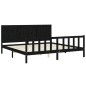 vidaXL Giroletto con Testiera Nero 6FT Super King Size Legno Massello