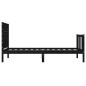vidaXL Giroletto con Testiera Nero 2FT6 Small Single in Legno Massello vidaXL Giroletto con Testiera Nero 2FT6 Small Single in Legno Massello