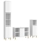 Set Mobili da Bagno 3 pz Bianco Lucido in Legno Multistrato Set Mobili da Bagno 3 pz Bianco Lucido in Legno Multistrato