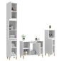 Set Mobili da Bagno 3 pz Bianco Lucido in Legno Multistrato Set Mobili da Bagno 3 pz Bianco Lucido in Legno Multistrato
