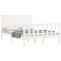 vidaXL Giroletto con Testiera Bianco 140x190 cm in Legno Massello vidaXL Giroletto con Testiera Bianco 140x190 cm in Legno Massello