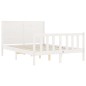 vidaXL Giroletto con Testiera Bianco 140x190 cm in Legno Massello vidaXL Giroletto con Testiera Bianco 140x190 cm in Legno Massello
