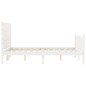 vidaXL Giroletto con Testiera Bianco 140x190 cm in Legno Massello vidaXL Giroletto con Testiera Bianco 140x190 cm in Legno Massello