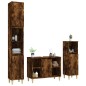 Set Mobili da Bagno 3 pz Rovere Fumo in Legno Multistrato Set Mobili da Bagno 3 pz Rovere Fumo in Legno Multistrato