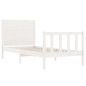 vidaXL Giroletto con Testiera Bianco 90x200 cm in Legno Massello vidaXL Giroletto con Testiera Bianco 90x200 cm in Legno Massello