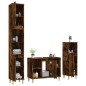 Set Mobili da Bagno 3 pz Rovere Fumo in Legno Multistrato Set Mobili da Bagno 3 pz Rovere Fumo in Legno Multistrato