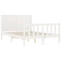 vidaXL Giroletto con Testiera Bianco 120x200 cm in Legno Massello vidaXL Giroletto con Testiera Bianco 120x200 cm in Legno Massello