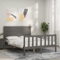 vidaXL Giroletto con Testiera Grigio 120x200 cm in Legno Massello vidaXL Giroletto con Testiera Grigio 120x200 cm in Legno Massello