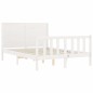 vidaXL Giroletto con Testiera Bianco 140x200 cm in Legno Massello vidaXL Giroletto con Testiera Bianco 140x200 cm in Legno Massello