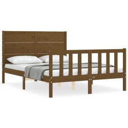 vidaXL Giroletto con Testiera Miele 140x200 cm in Legno Massello