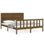vidaXL Giroletto con Testiera Miele 5FT King Size in Legno Massello vidaXL Giroletto con Testiera Miele 5FT King Size in Legno Massello