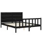 vidaXL Giroletto con Testiera Nero 5FT King Size in Legno Massello