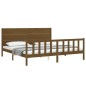 vidaXL Giroletto con Testiera Miele 6FT Super King in Legno Massello vidaXL Giroletto con Testiera Miele 6FT Super King in Legno Massello
