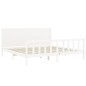 vidaXL Giroletto con Testiera Bianco 200x200 cm in Legno Massello vidaXL Giroletto con Testiera Bianco 200x200 cm in Legno Massello