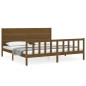 vidaXL Giroletto con Testiera Miele 200x200 cm in Legno Massello vidaXL Giroletto con Testiera Miele 200x200 cm in Legno Massello