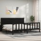 vidaXL Giroletto con Testiera Nero 200x200 cm in Legno Massello vidaXL Giroletto con Testiera Nero 200x200 cm in Legno Massello