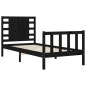 vidaXL Giroletto con Testiera Nero Small Single in Legno Massello vidaXL Giroletto con Testiera Nero Small Single in Legno Massello