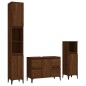 Set Mobili da Bagno 3 pz Rovere Marrone in Legno Multistrato Set Mobili da Bagno 3 pz Rovere Marrone in Legno Multistrato