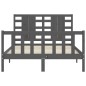 vidaXL Giroletto con Testiera Grigio 4FT Small Double Legno Massello