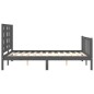 vidaXL Giroletto con Testiera Grigio 4FT Small Double Legno Massello