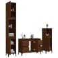Set Mobili da Bagno 3 pz Rovere Marrone in Legno Multistrato Set Mobili da Bagno 3 pz Rovere Marrone in Legno Multistrato