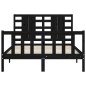 vidaXL Giroletto con Testiera Nero 4FT Small Double in Legno Massello vidaXL Giroletto con Testiera Nero 4FT Small Double in Legno Massello