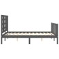 vidaXL Giroletto con Testiera Grigio 140x190 cm in Legno Massello vidaXL Giroletto con Testiera Grigio 140x190 cm in Legno Massello