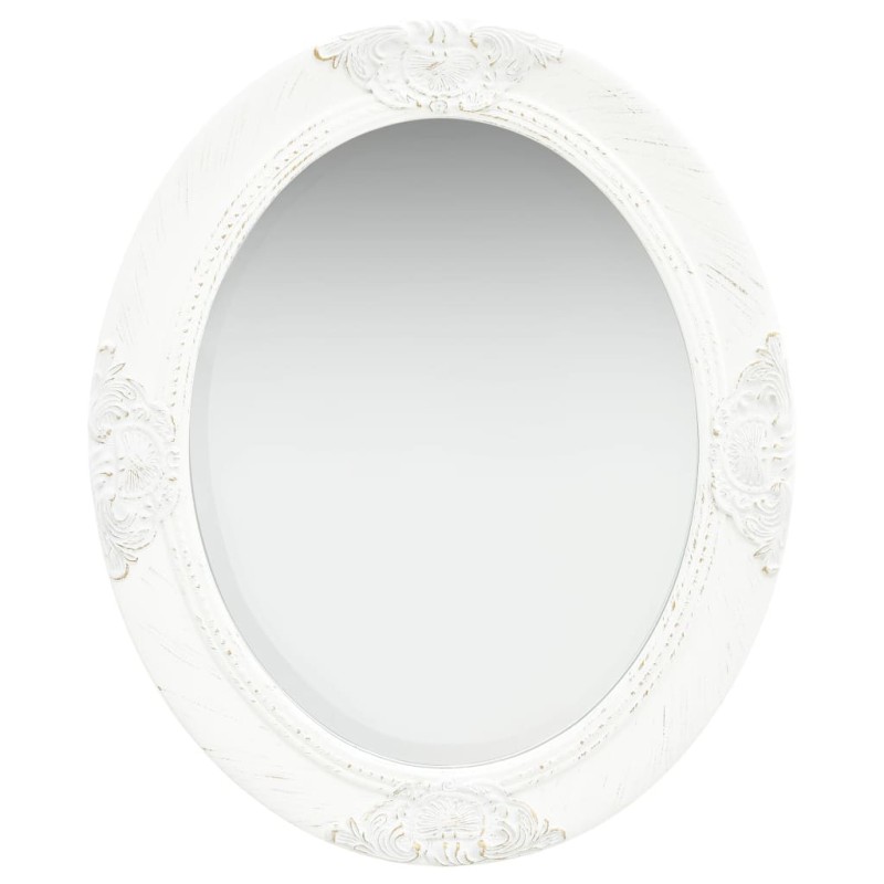 Specchio da Parete Stile Barocco 50x60 cm Bianco Specchio da Parete Stile Barocco 50x60 cm Bianco