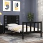 vidaXL Giroletto con Testiera Nero 90x200 cm in Legno Massello
