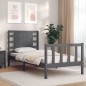 vidaXL Giroletto con Testiera Grigio 100x200 cm in Legno Massello vidaXL Giroletto con Testiera Grigio 100x200 cm in Legno Massello