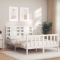 vidaXL Giroletto con Testiera Bianco 120x200 cm in Legno Massello vidaXL Giroletto con Testiera Bianco 120x200 cm in Legno Massello