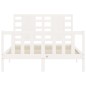 vidaXL Giroletto con Testiera Bianco 120x200 cm in Legno Massello vidaXL Giroletto con Testiera Bianco 120x200 cm in Legno Massello