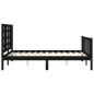vidaXL Giroletto con Testiera Nero 120x200 cm in Legno Massello vidaXL Giroletto con Testiera Nero 120x200 cm in Legno Massello